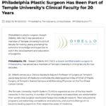 Philadelphia Plastic Surgeon Has Served as a Professor at Temple University’s Medical School for Twenty Years