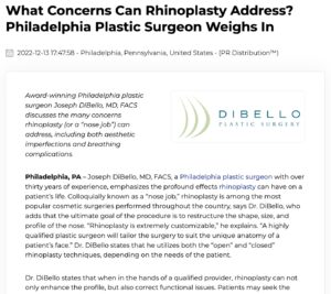 Philadelphia surgeon discusses the many cosmetic and functional concerns rhinoplasty can address.