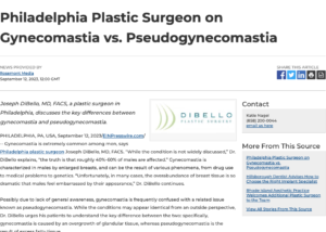 Philadelphia plastic surgeon defines difference between gynecomastia and pseudogynecomastia